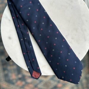 Vtg Yves Saint Laurent Tie Navy Blue Silk Neck Tie